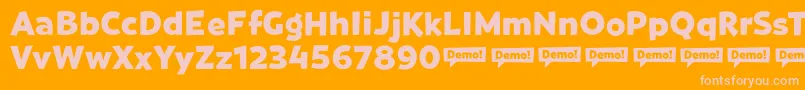GoviaSans Bold DEMO-Schriftart – Rosa Schriften auf orangefarbenem Hintergrund