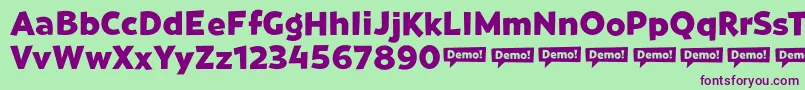 GoviaSans Bold DEMO Font – Purple Fonts on Green Background