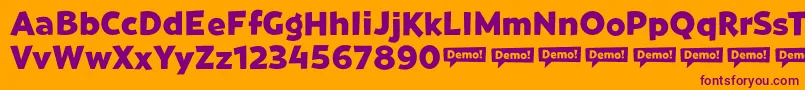 GoviaSans Bold DEMO Font – Purple Fonts on Orange Background