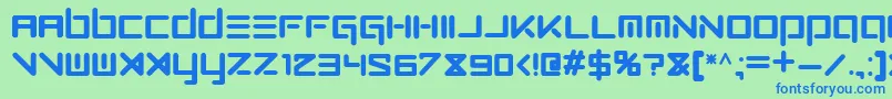 フォントGOZBER 1 – 青い文字は緑の背景です。