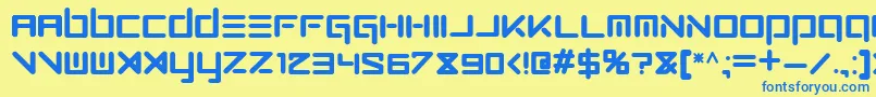 フォントGOZBER 1 – 青い文字が黄色の背景にあります。