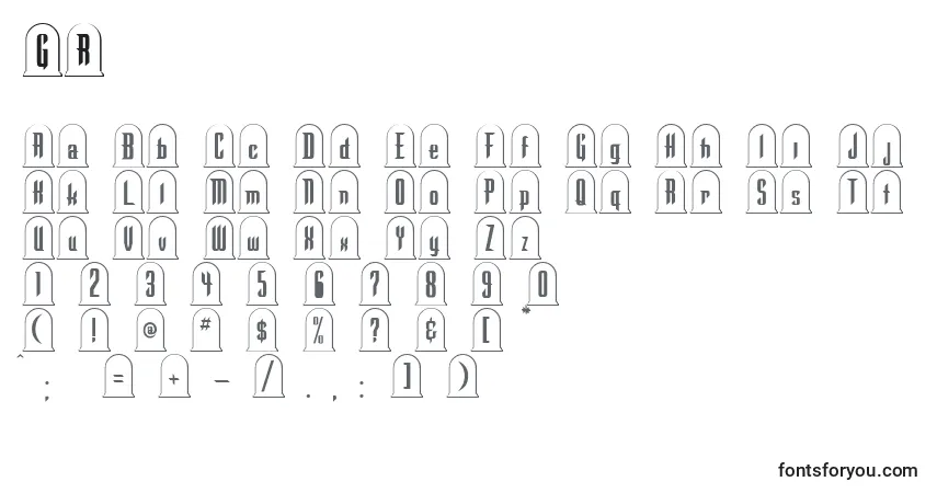 Шрифт GR       (128295) – алфавит, цифры, специальные символы