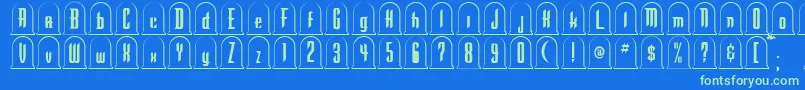 GR       Font – Green Fonts on Blue Background