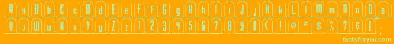 フォントGR       – オレンジの背景に緑のフォント