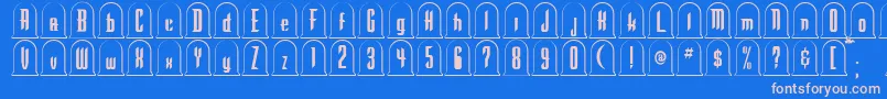 GR       Font – Pink Fonts on Blue Background