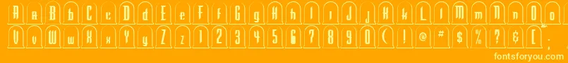 GR       Font – Yellow Fonts on Orange Background