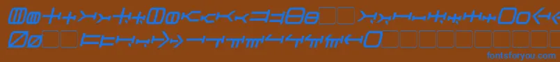 フォントGraalen Italic – 茶色の背景に青い文字