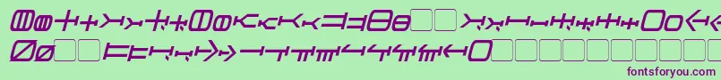 Police Graalen Italic – polices violettes sur fond vert