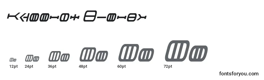 Graalen Italic-fontin koot