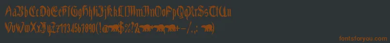 Шрифт Grabstein Gotik – коричневые шрифты на чёрном фоне