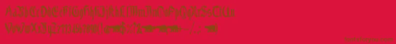Grabstein Gotik Font – Brown Fonts on Red Background
