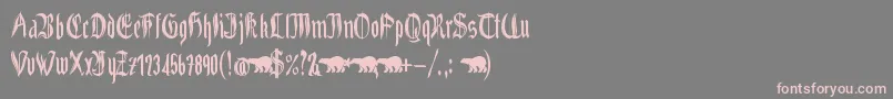 Grabstein Gotik Font – Pink Fonts on Gray Background