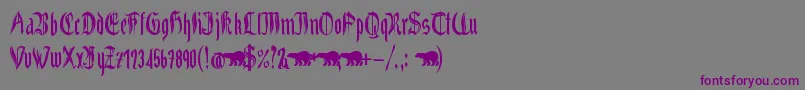 Grabstein Gotik Font – Purple Fonts on Gray Background