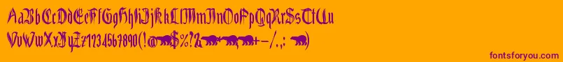 Grabstein Gotik Font – Purple Fonts on Orange Background