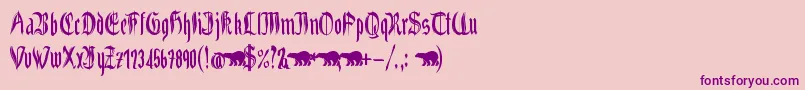 Grabstein Gotik Font – Purple Fonts on Pink Background