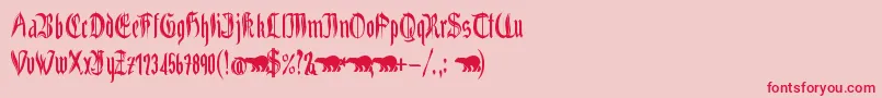 Grabstein Gotik Font – Red Fonts on Pink Background