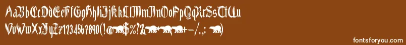 Grabstein Gotik Font – White Fonts on Brown Background
