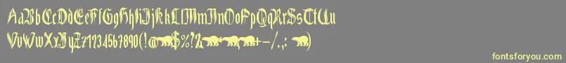 Grabstein Gotik Font – Yellow Fonts on Gray Background