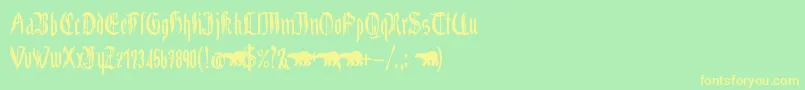 Grabstein Gotik Font – Yellow Fonts on Green Background