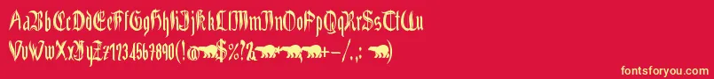 Grabstein Gotik Font – Yellow Fonts on Red Background