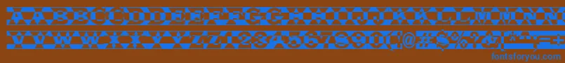ALatinotitulpldc Font – Blue Fonts on Brown Background