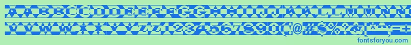 ALatinotitulpldc Font – Blue Fonts on Green Background