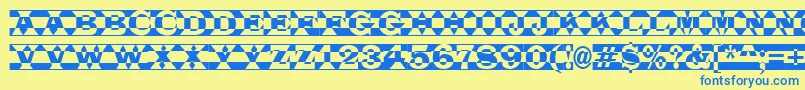 ALatinotitulpldc Font – Blue Fonts on Yellow Background