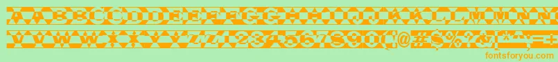 ALatinotitulpldc-Schriftart – Orangefarbene Schriften auf grünem Hintergrund