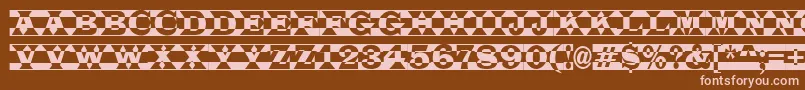 ALatinotitulpldc Font – Pink Fonts on Brown Background