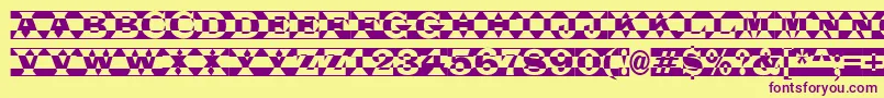 ALatinotitulpldc Font – Purple Fonts on Yellow Background