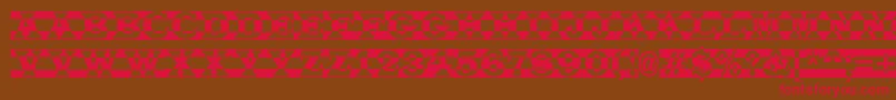 ALatinotitulpldc-Schriftart – Rote Schriften auf braunem Hintergrund