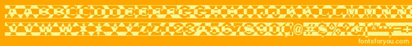 ALatinotitulpldc Font – Yellow Fonts on Orange Background
