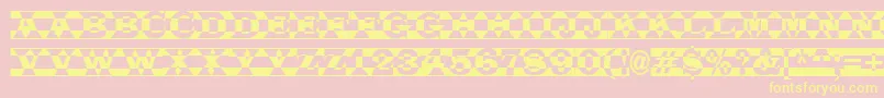 ALatinotitulpldc Font – Yellow Fonts on Pink Background