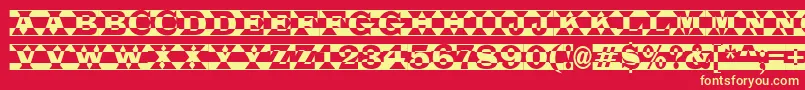 ALatinotitulpldc Font – Yellow Fonts on Red Background