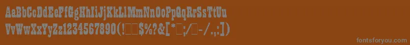 フォントWantedLetPlain.1.0 – 茶色の背景に灰色の文字