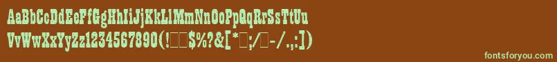 Шрифт WantedLetPlain.1.0 – зелёные шрифты на коричневом фоне