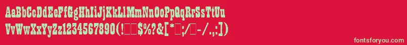 フォントWantedLetPlain.1.0 – 赤い背景に緑の文字
