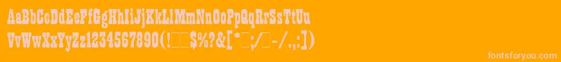 WantedLetPlain.1.0-Schriftart – Rosa Schriften auf orangefarbenem Hintergrund