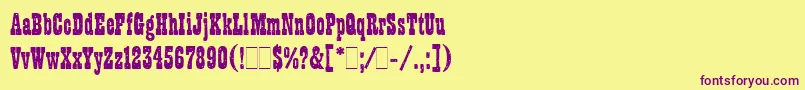 フォントWantedLetPlain.1.0 – 紫色のフォント、黄色の背景