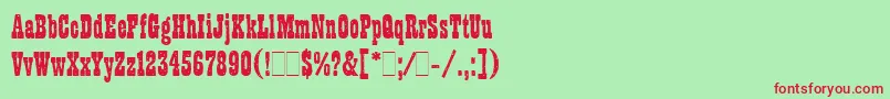 フォントWantedLetPlain.1.0 – 赤い文字の緑の背景