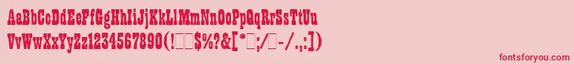 WantedLetPlain.1.0 Font – Red Fonts on Pink Background