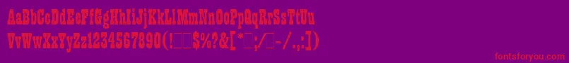 WantedLetPlain.1.0-Schriftart – Rote Schriften auf violettem Hintergrund