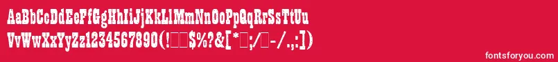 WantedLetPlain.1.0 Font – White Fonts on Red Background