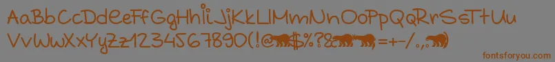 Grabstein HandSchrift-Schriftart – Braune Schriften auf grauem Hintergrund