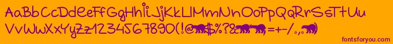 Grabstein HandSchrift Font – Purple Fonts on Orange Background