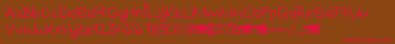 Grabstein HandSchrift Font – Red Fonts on Brown Background