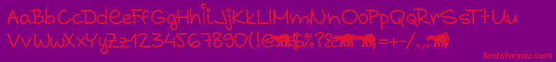 Grabstein HandSchrift-Schriftart – Rote Schriften auf violettem Hintergrund