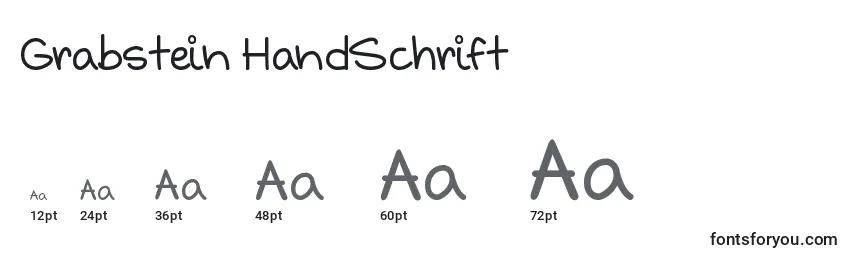 Grabstein HandSchrift Font Sizes