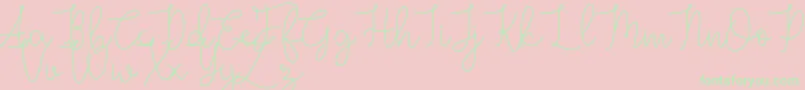 Police Grace – polices vertes sur fond rose