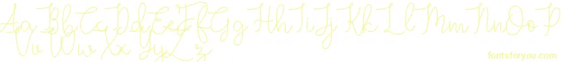 Czcionka Grace – żółte czcionki na białym tle